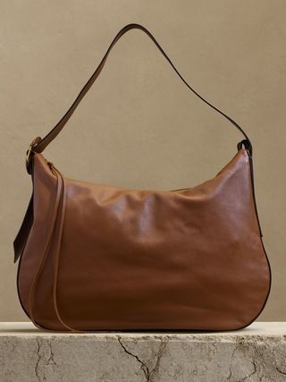 Oversized Ravello Leather Shoulder Bag | Banana Republic (US)