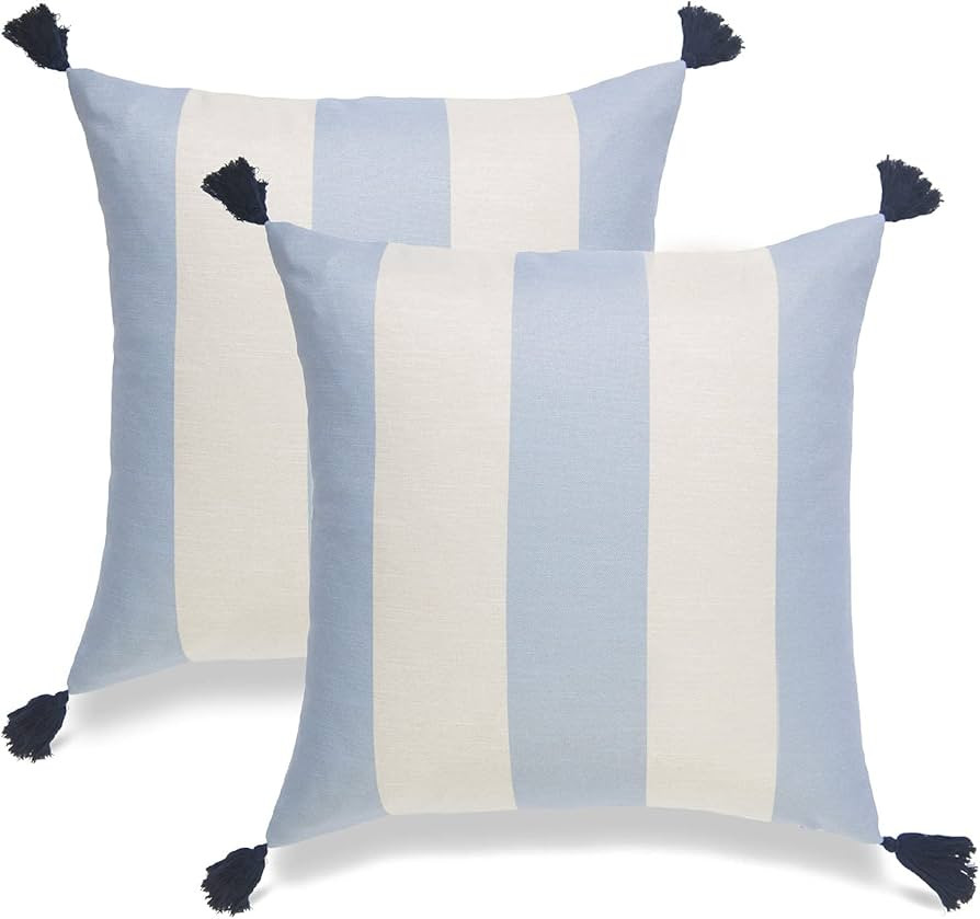 Hofdeco Beach Coastal Indoor Outdoor Pillow Cover ONLY, Water Resistant for Patio Lounge Sofa, Sk... | Amazon (US)