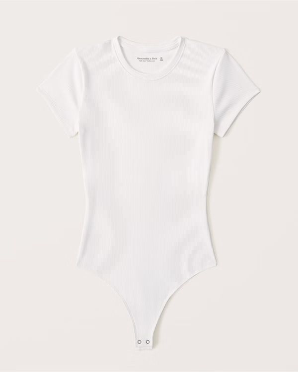 Short-Sleeve Seamless Rib Bodysuit | Abercrombie & Fitch (US)