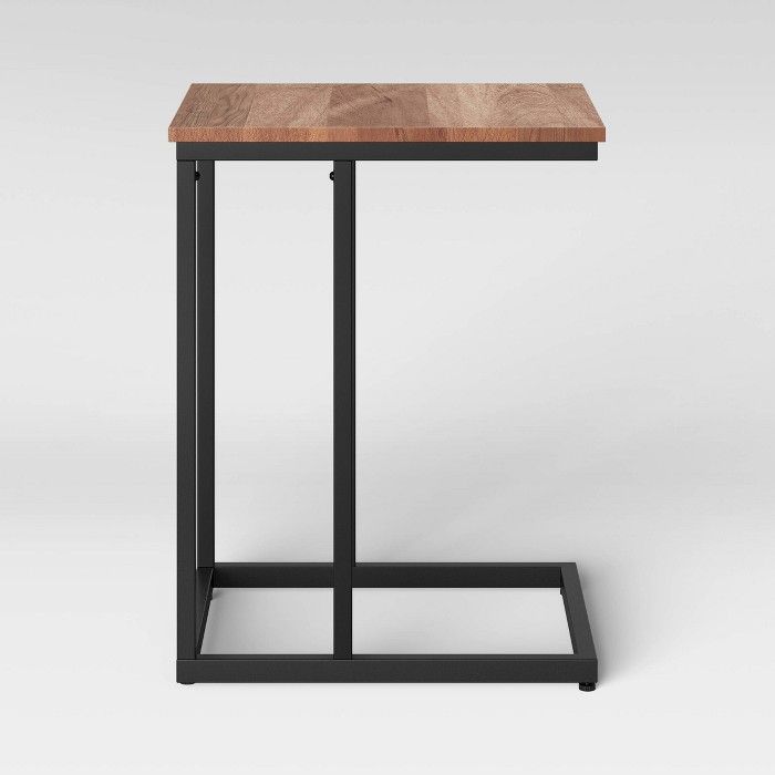 Greenwich Square Wood Top C Table with Black Metal Base Natural - Threshold™ | Target