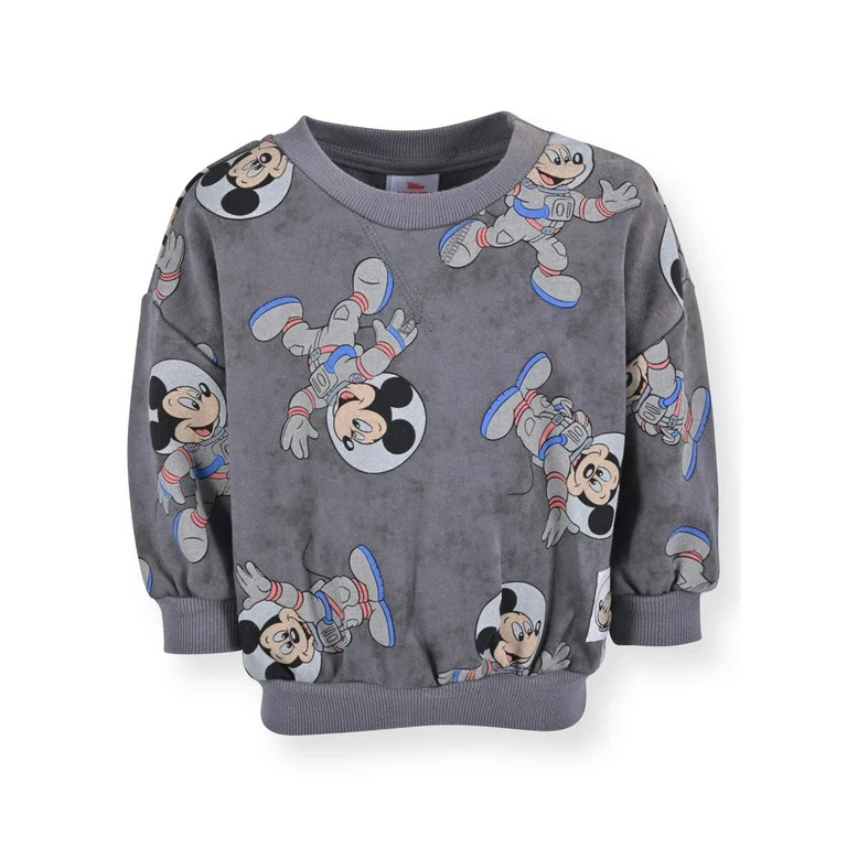 Mickey Mouse Baby and Toddler Boy French Terry Sweatshirt and Shorts Outfit Set, 2-Piece, Sizes 1... | Walmart (US)