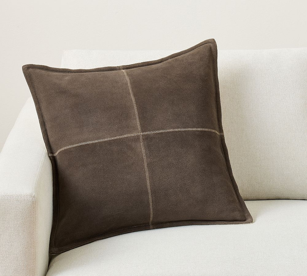 Pieced Suede Pillow Cover | Pottery Barn (US)