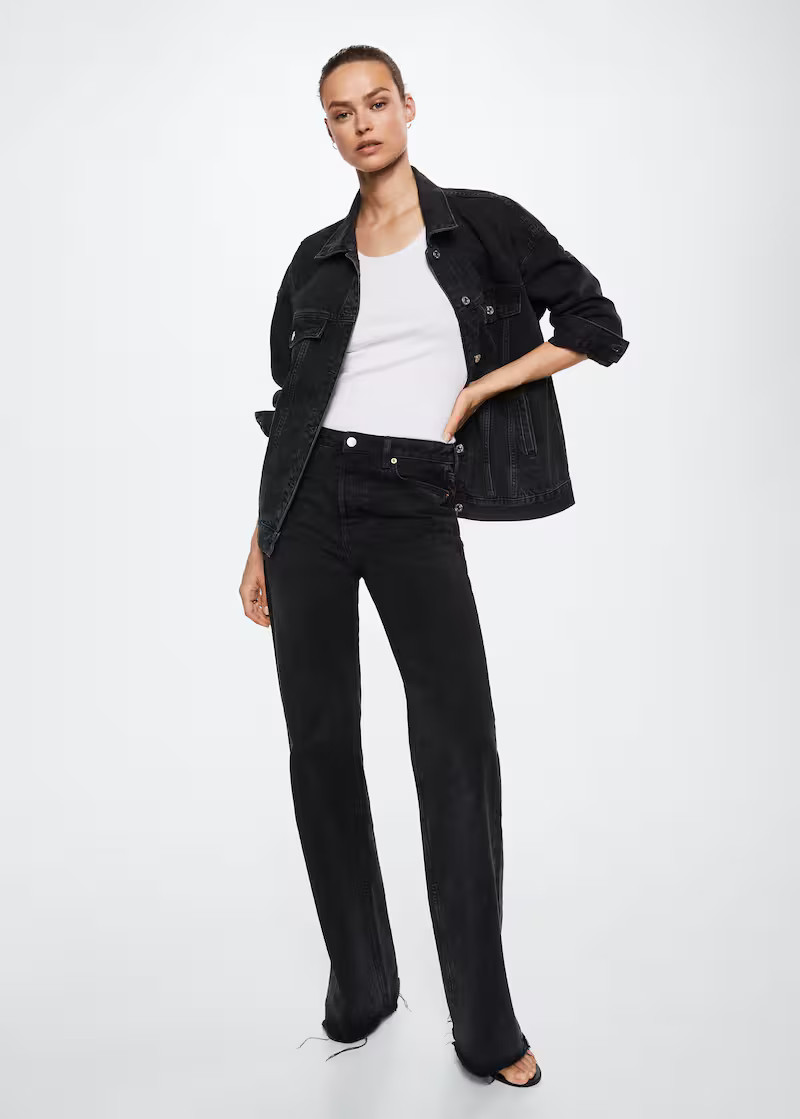 Oversize denim jacket -  Women | Mango USA | MANGO (US)