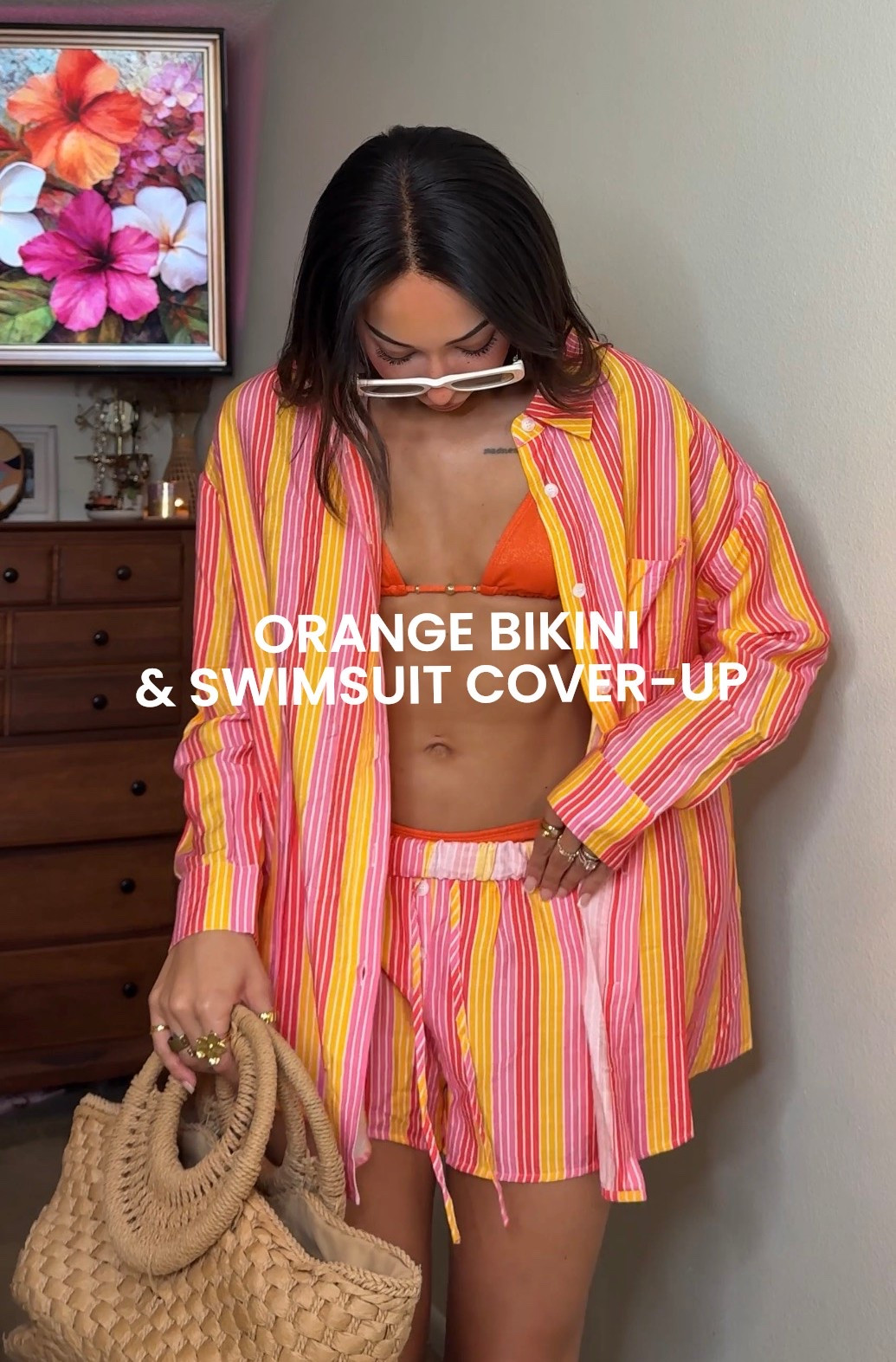 hello!? obsesseddd with this orange bikini & striped matching set! Officially the cutest swimsuit cover up I own 💗🌸👙🍊⭐️✨ 

Bikini set - S
Cover up set - S

#LTKTravel #LTKSeasonal #LTKootd