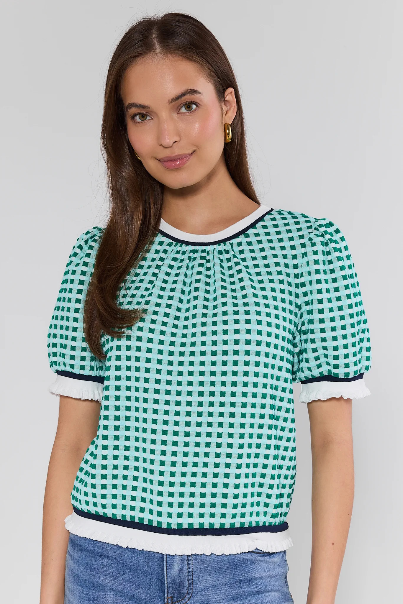 Francesca Green Gingham Top | Avara