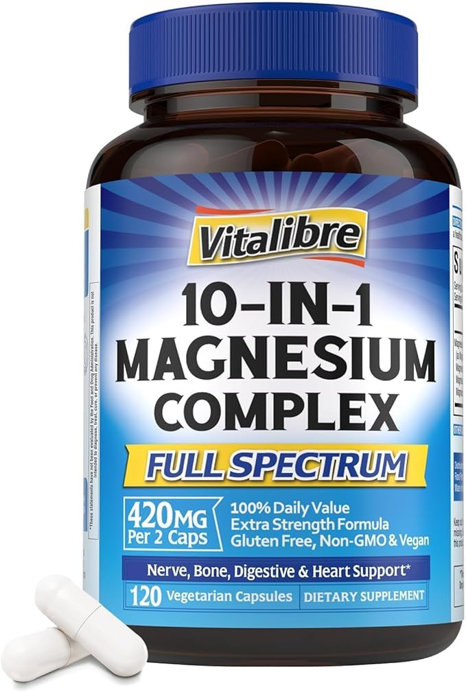 10 in 1 Magnesium Complex, 420mg Elemental Magnesium | Ultra Strength, Max Absorption | Chelated ... | Amazon (US)