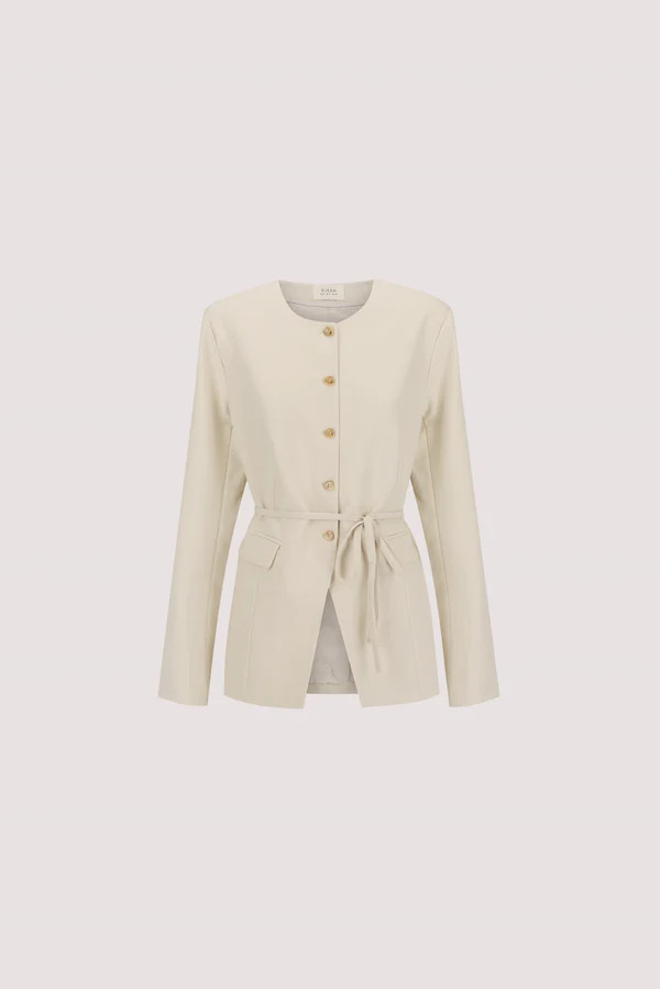 CYRUS BONE COLLARLESS BLAZER | DISSH