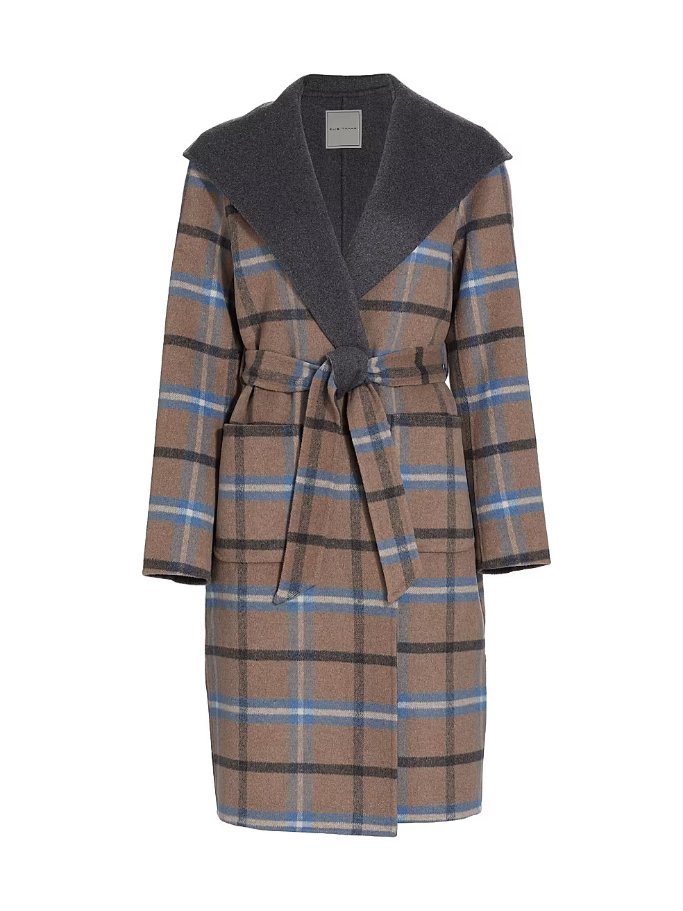 Elie Tahari Wallace Plaid Wrap Coat | Saks Fifth Avenue
