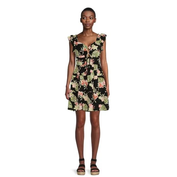 Madden NYC Juniors Flutter Sleeve Cutout Dress | Walmart (US)