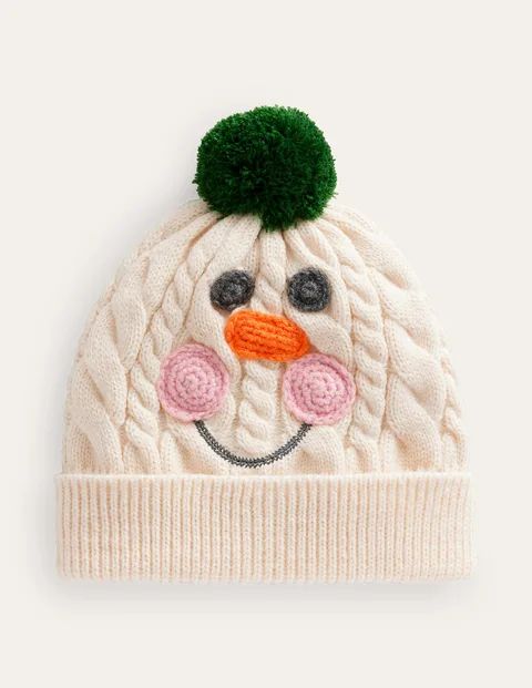 Festive Knitted Beanie - Snowman | Boden (UK & IE)
