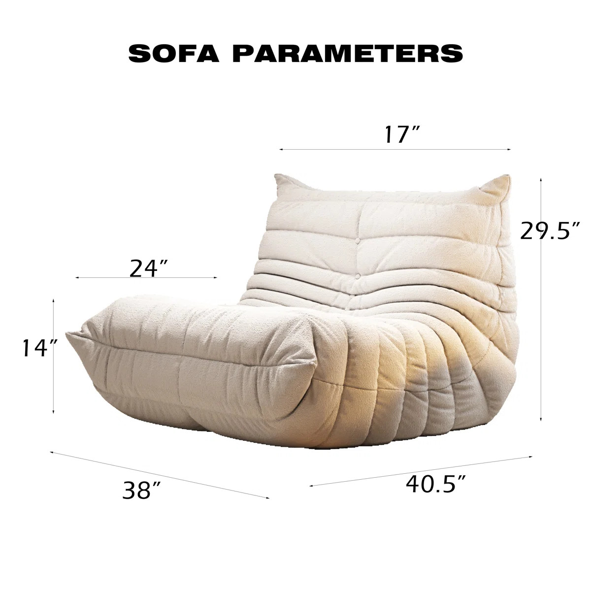 Trule 38" W Bean Bag Chair Sofa No-assembly Teddy Fabric Sofa Perfect For Bedroom, Study, Or Livi... | Wayfair North America