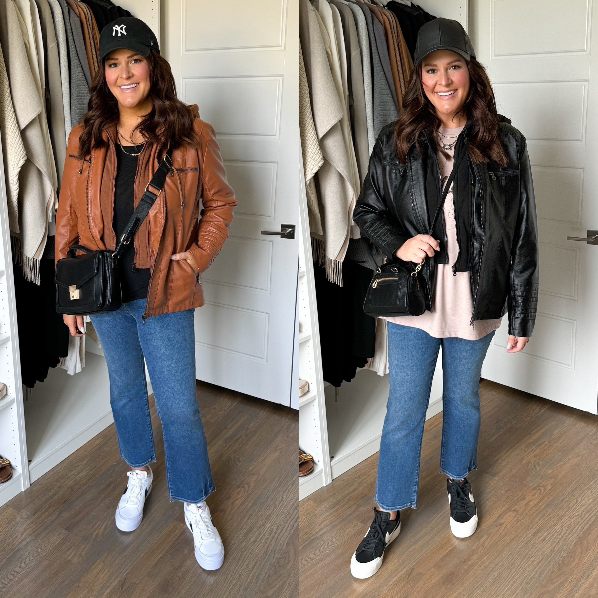 Found the most incredible leather jacket/hoodie hybrid on Amazon. The hoodie portion zips off so you get two totally different looks for the price of one and the quality is insane!!

Jacket: XXL
Jeans: 14

#elevatedbasics #closetstaples #size16 #size14style #styleover30 #howtostylevideo #midsize #midsizeootd 

Size 16, size 14, mom style, fall fashion, affordable style, outfits, outfit idea, casual outfit idea, weekend outfit, leather jacket

#LTKFindsUnder100 #LTKVideo #LTKMidsize