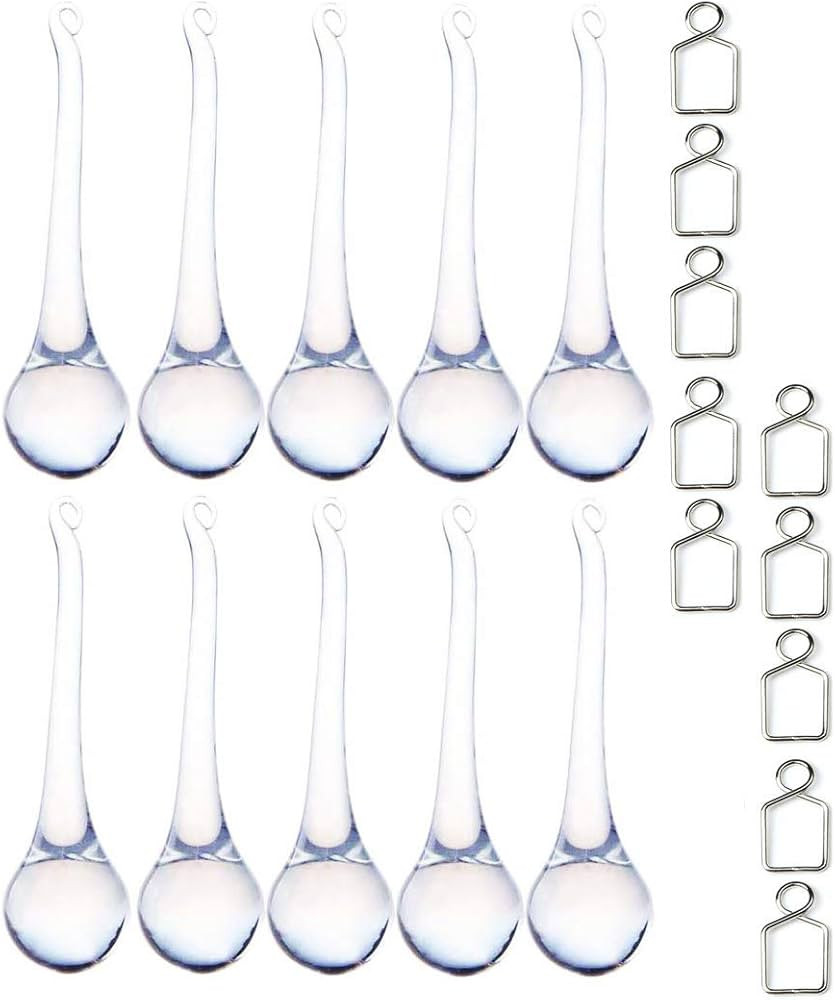 H&D 10pcs 5.9inch Large Crystal Raindrop Chandelier Prisms Hanging Drops Pendants DIY Parts (Clea... | Amazon (US)