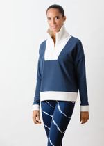 Putnam Pullover in Terry Fleece (Navy / Off White) | Dudley Stephens