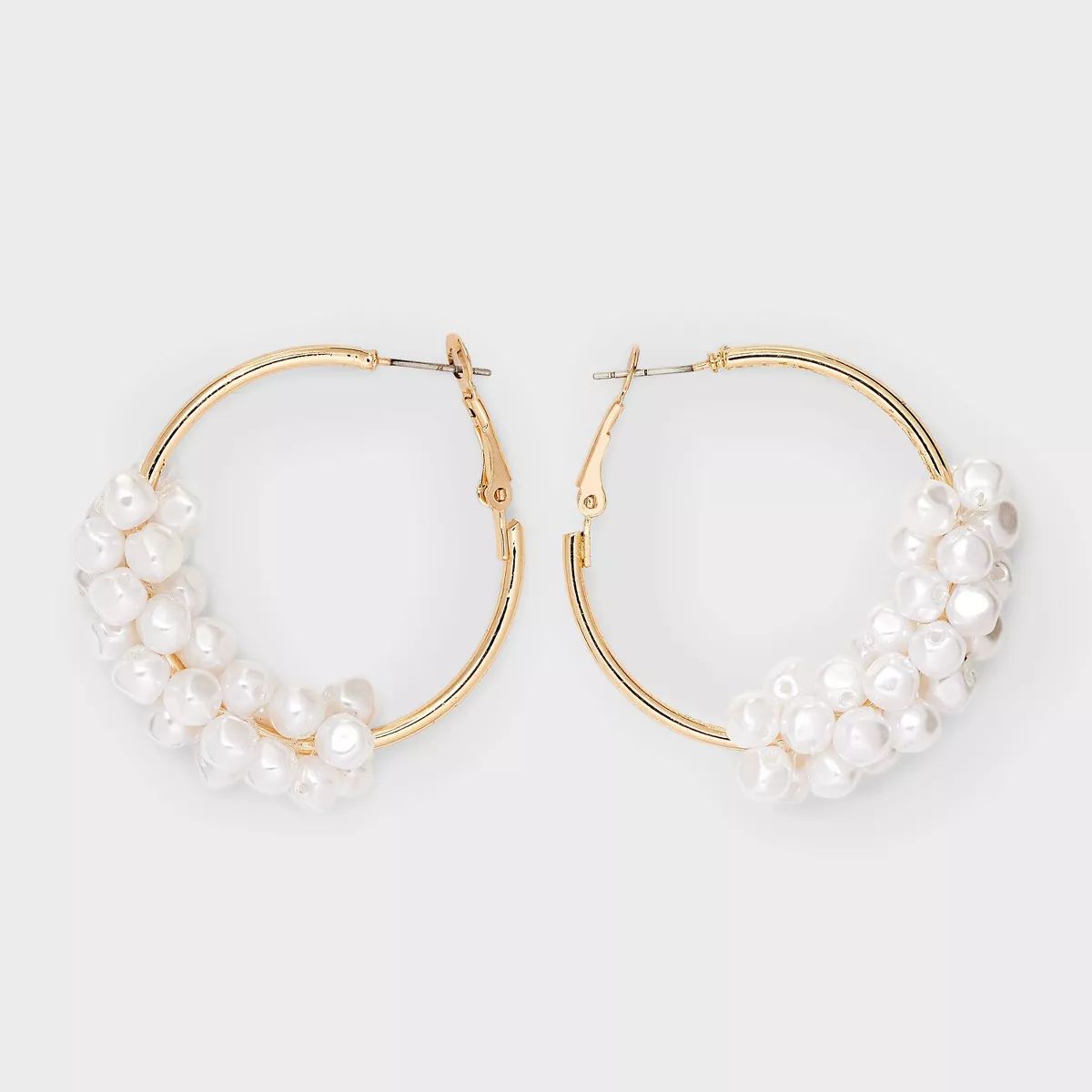 Hoop Cultura Pearl Gold Earrings - A New Day™ Gold | Target