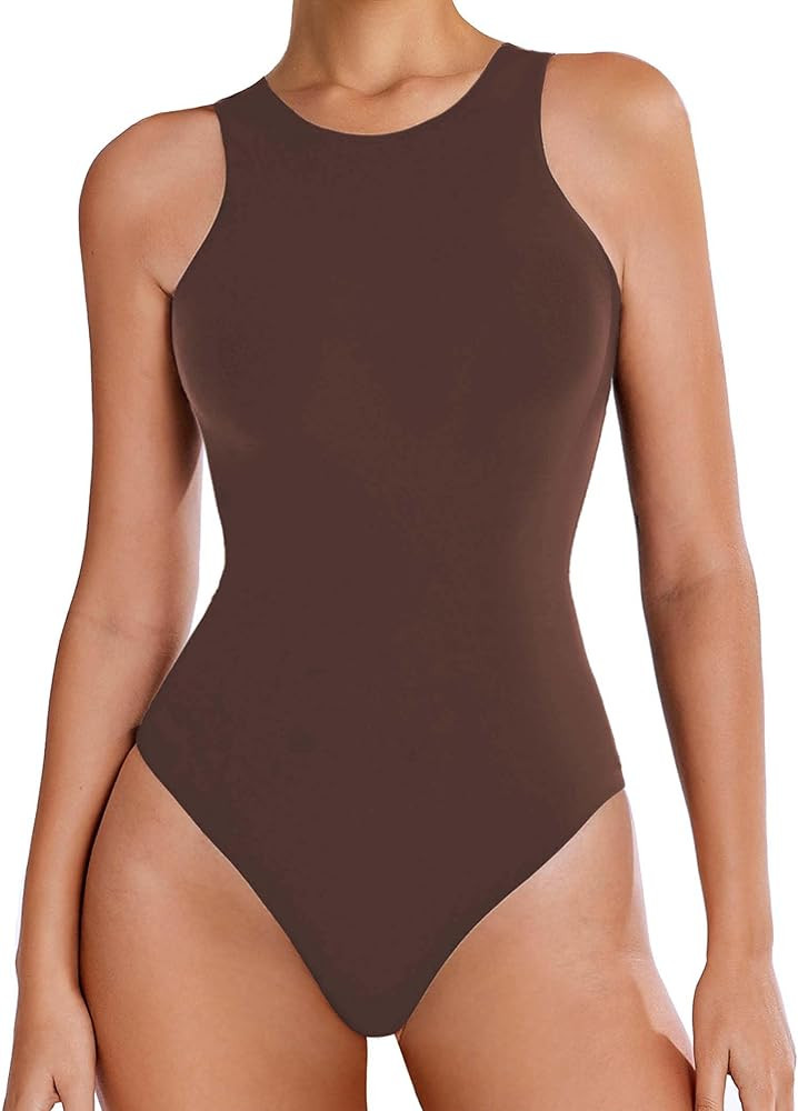 Avidlove Bodysuits for Women Crew Neck Sleeveless Body Suits Snap Closure Double Lined Tank Tops ... | Amazon (US)