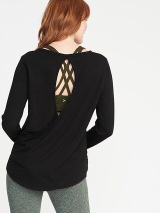 Relaxed Cutout-Back French Terry Top for Women | Old Navy (US)