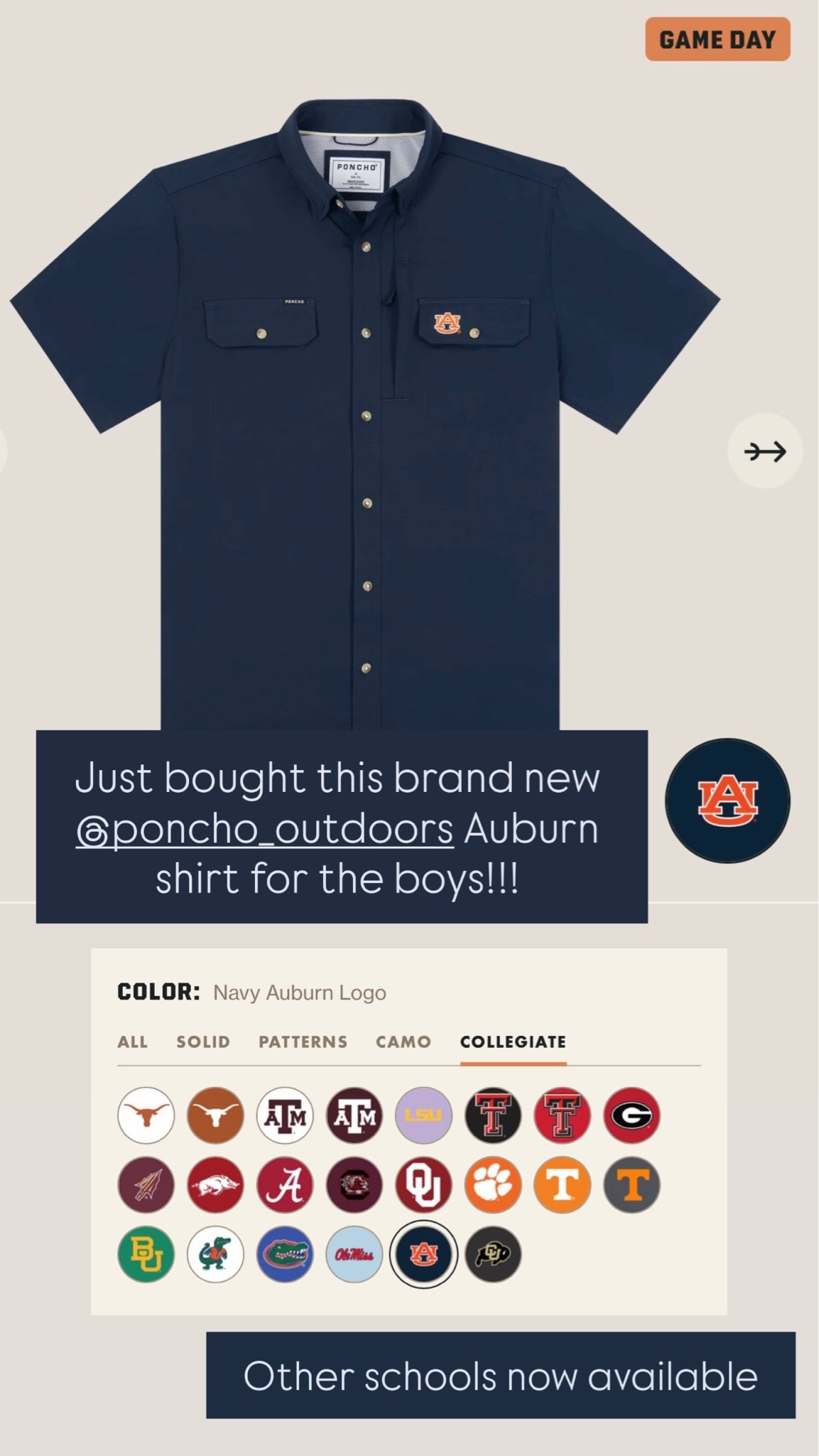 Game day shirts from @Poncho Outdoors