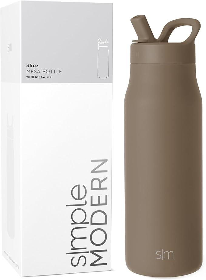 Simple Modern Water Bottle with Straw lid | Insulated Stainless Steel Thermos | Reusable Travel W... | Amazon (US)