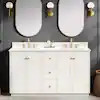 Home Decorators Collection Anabelle 60 in. Double Sink Freestanding Bathroom Vanity in Soft Grey with Engineered Carrara Marble Top (Assembled) 23013-VS60-DOM | The Home Depot