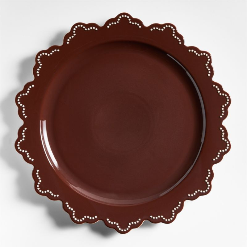 Claret Stoneware Round Platter/Charge Plate | Crate & Barrel | Crate & Barrel