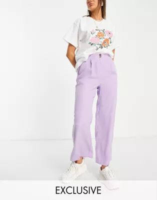 Y.A.S exclusive wide leg pants in lilac | ASOS (Global)