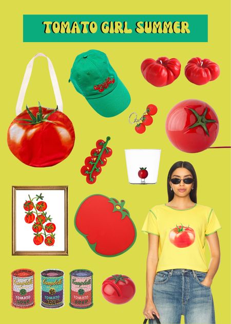 Tomato girl summer 
Tomato Cutting Board
Tomato Cropped Tee
Tomato Hat
Tomato Dad Hat
Tomato Tote Bag
Tomato Shaped Candle
Tomato Hair Clip
Campbell’s Tomato Soup Puzzles
Tomato Knife Sharpener 

#LTKhome #LTKfindsunder100 #LTKSeasonal