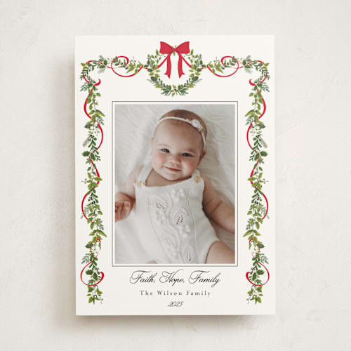 Bows & Ribbon Holiday Photo Mount Cards | Minted