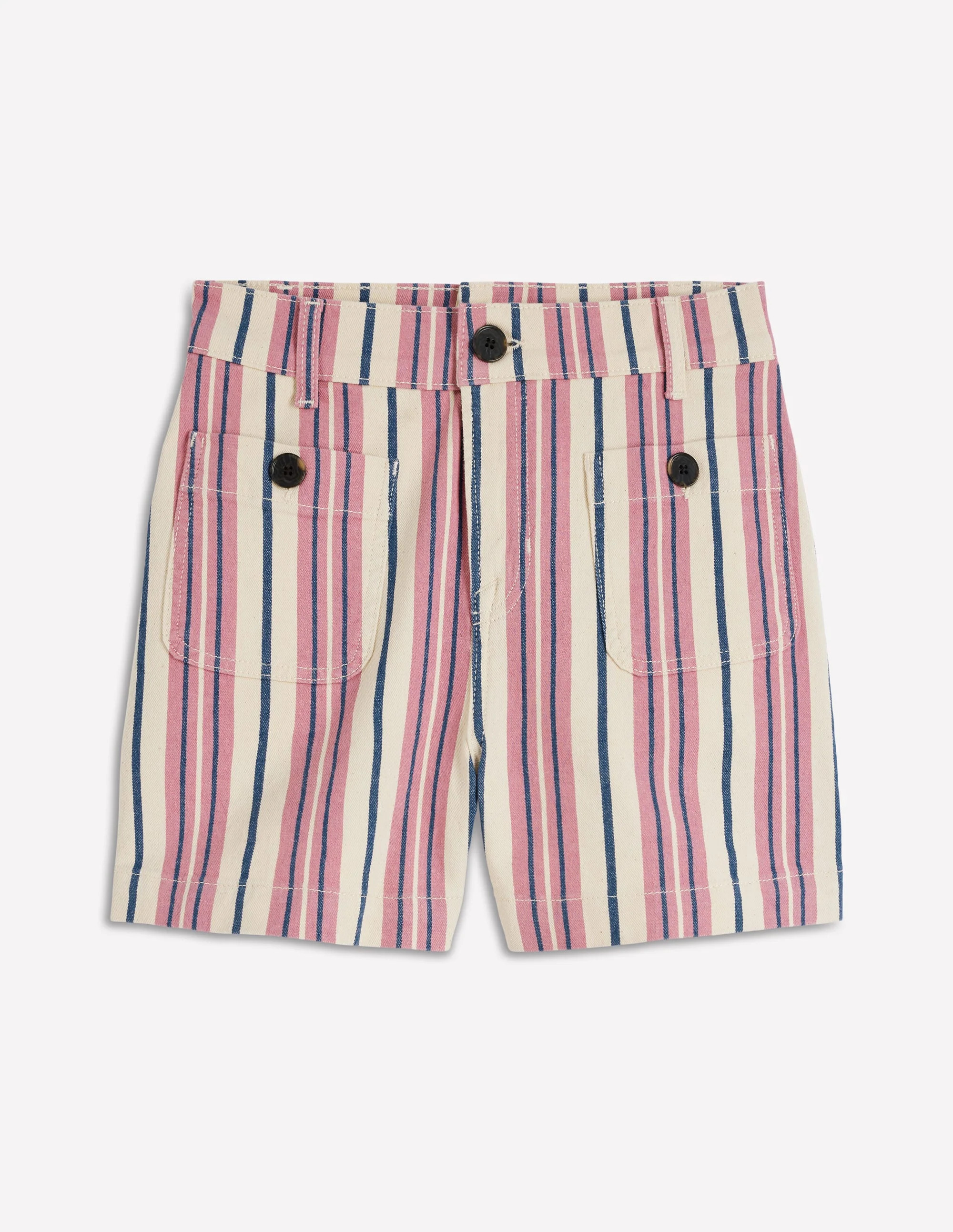 Primrose Denim Shorts-Pink Stripe | Boden (US)