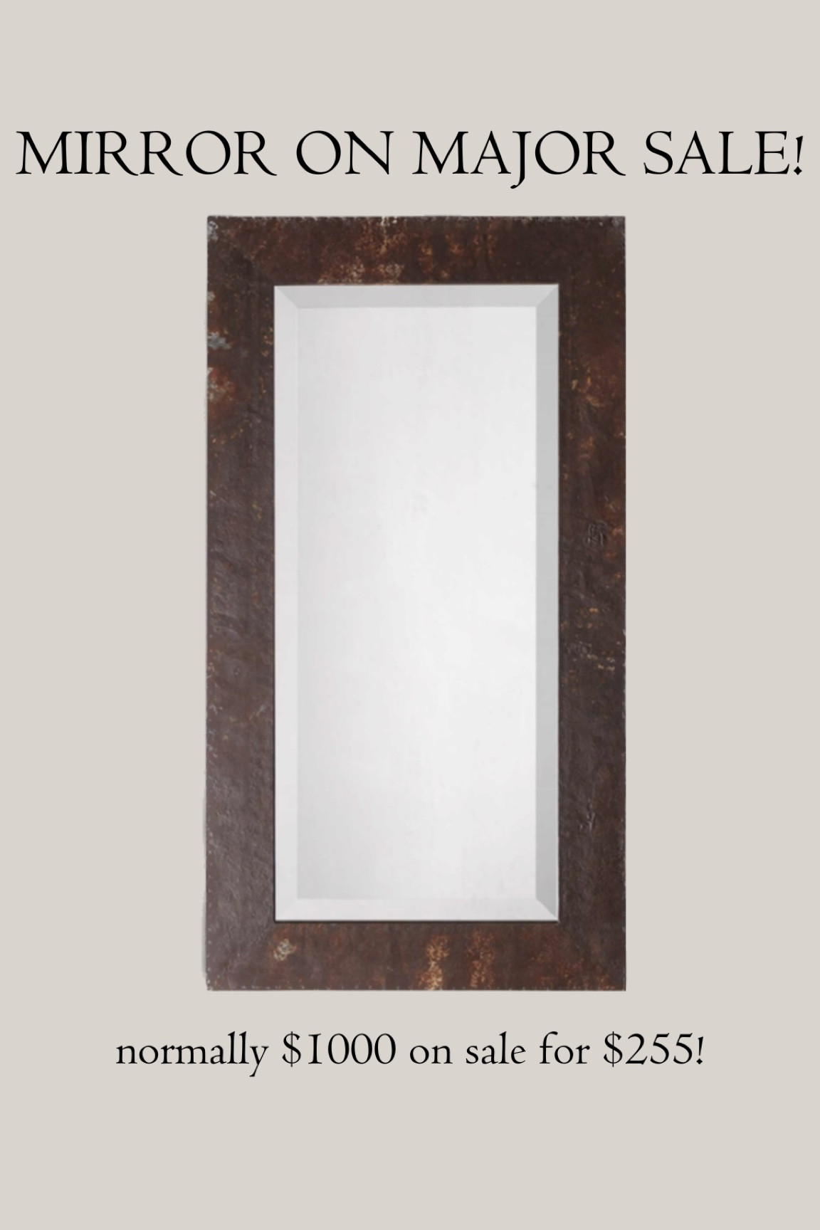 this mirror from Arhaus is on major sale! Normally $1000 on sale for $255 

arhaus | home decor | mirror | home inspo | interior decorating | rust finish | industrial look 

#LTKsalealert #LTKFind #LTKhome