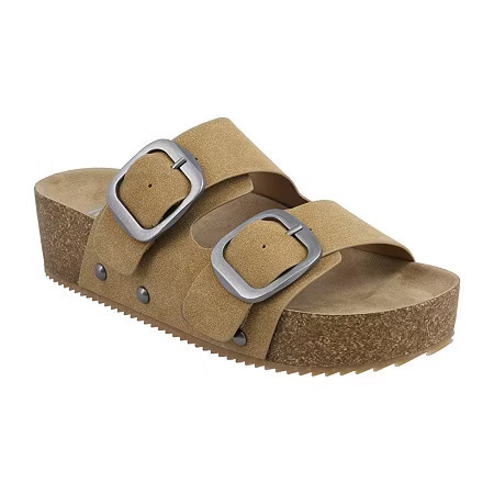 Mia Girl Womens Arriana Slide Sandals, 7 1/2 Medium, Beige | JCPenney