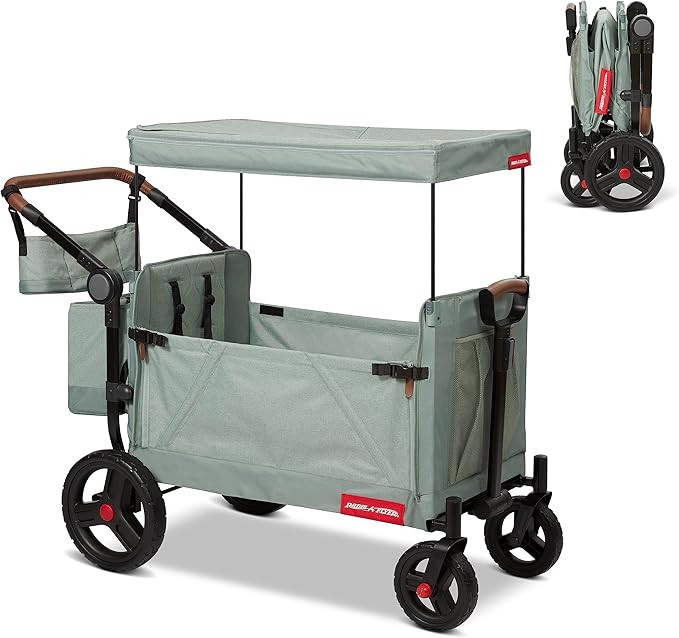 Radio Flyer Atlas Stroll N Wagon, Folding Wagon for 1+ Years - Sage | Amazon (US)