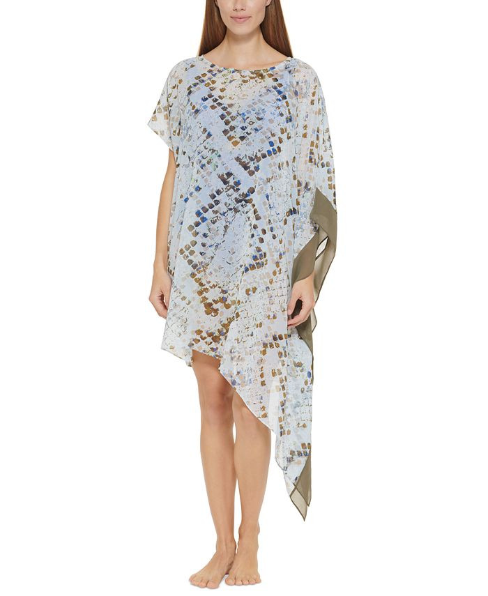 Printed Asymmetrical Swim Cover-Up | Macys (US)