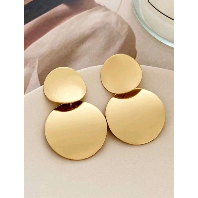 Brinco Dourado Redondo Feminino | Shopee (BR)