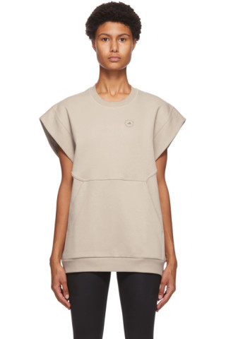 Taupe Sleeveless Muscle Sweatshirt | SSENSE