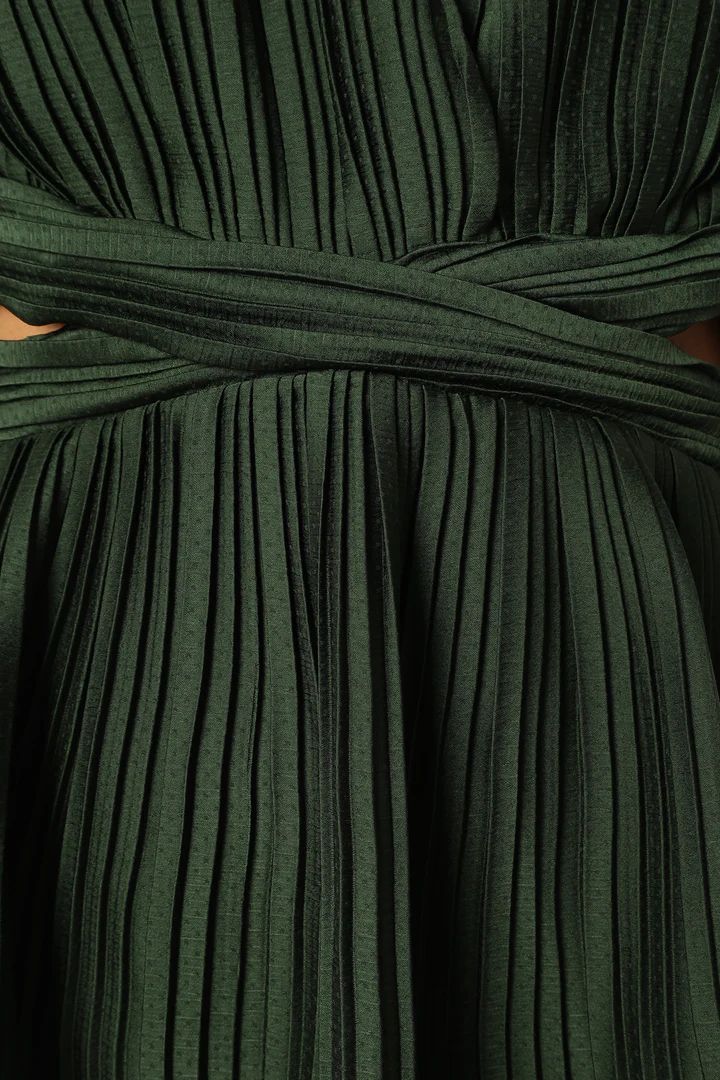 Pippa Long Sleeve Midi Dress - Emerald | Petal & Pup (US)