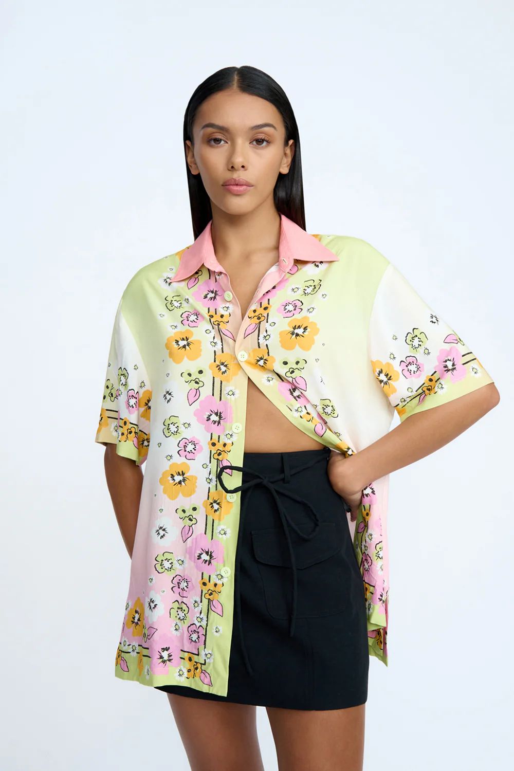 Golden Floral Sun Shirt - Multi Floral | By Johnny
