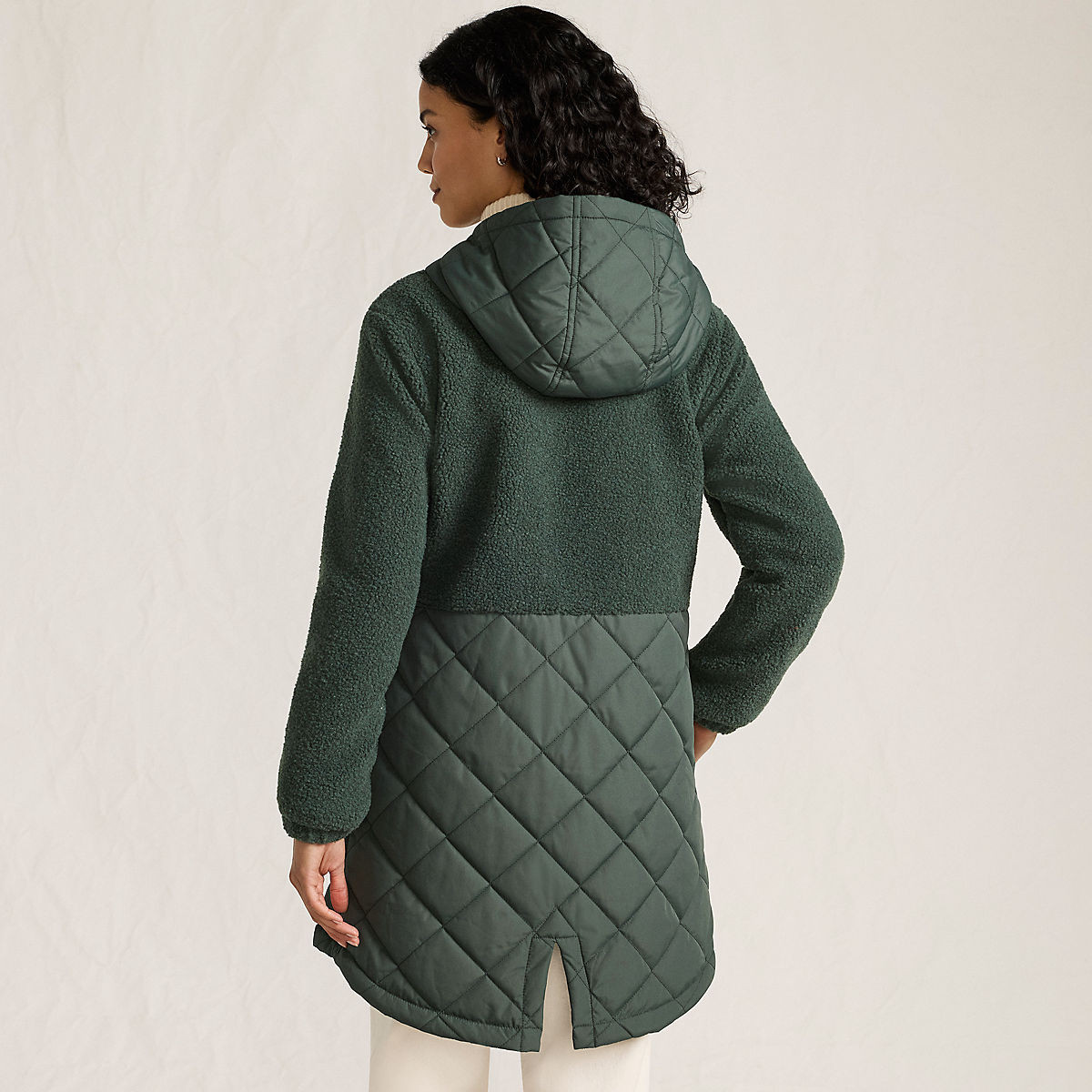 Women's Sherpa Fleece Quilted Mixed Media Parka | Lands' End (US)