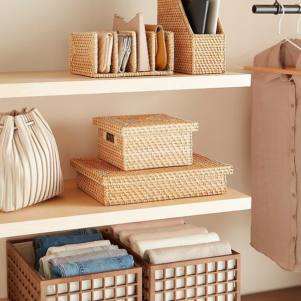 Marie Kondo Ori Rattan Magazine File | The Container Store