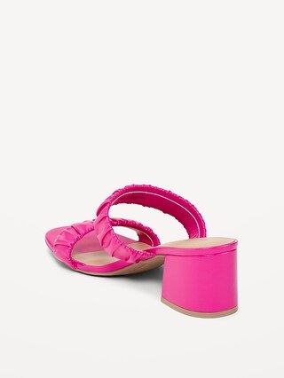 Faux-Leather Strappy Block-Heel Mule Sandals for Women | Old Navy (US)