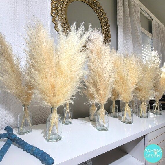 Affordable Wedding & Event Centerpieces Set of 12 including Pampas with Vase, Rustic Wedding Deco... | Etsy (US)