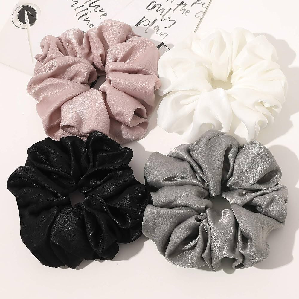 Scrunchies Hair Ties for Women - Big Silk Satin Scrunchie Exra Large Jumbo Gaint Oversized Cute S... | Amazon (US)
