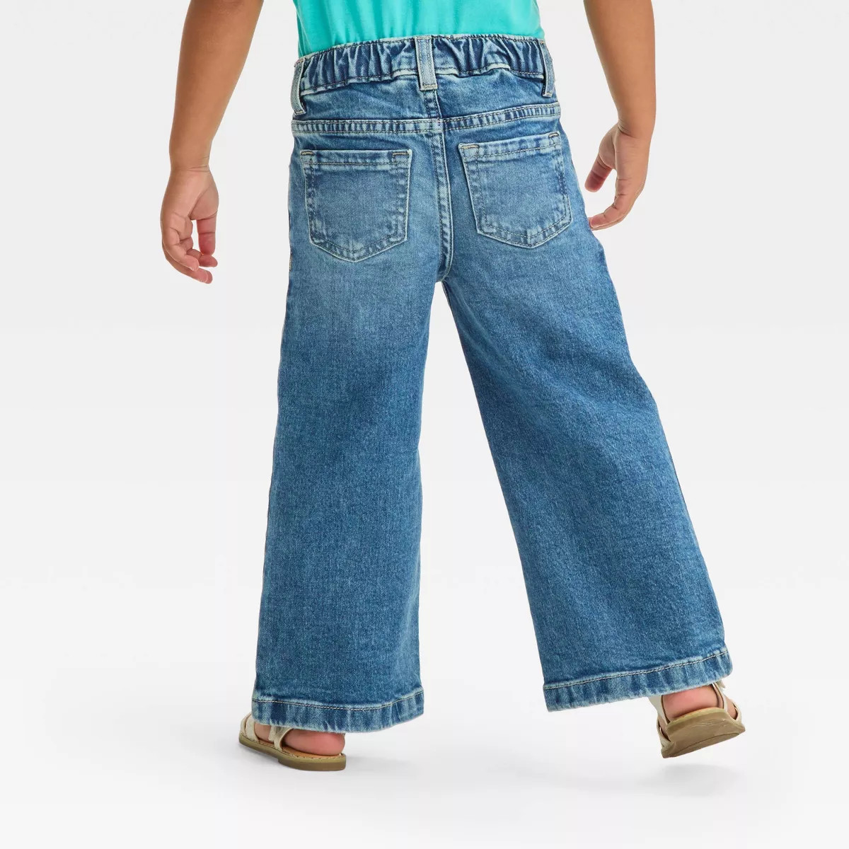 Toddler Girls' Destroy Wide Leg Denim - Cat & Jack™ Medium Wash | Target