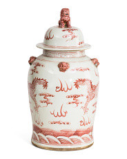 13x24 Porcelain Rustic Dragon Temple Jar With Lid | Home | Marshalls | Marshalls