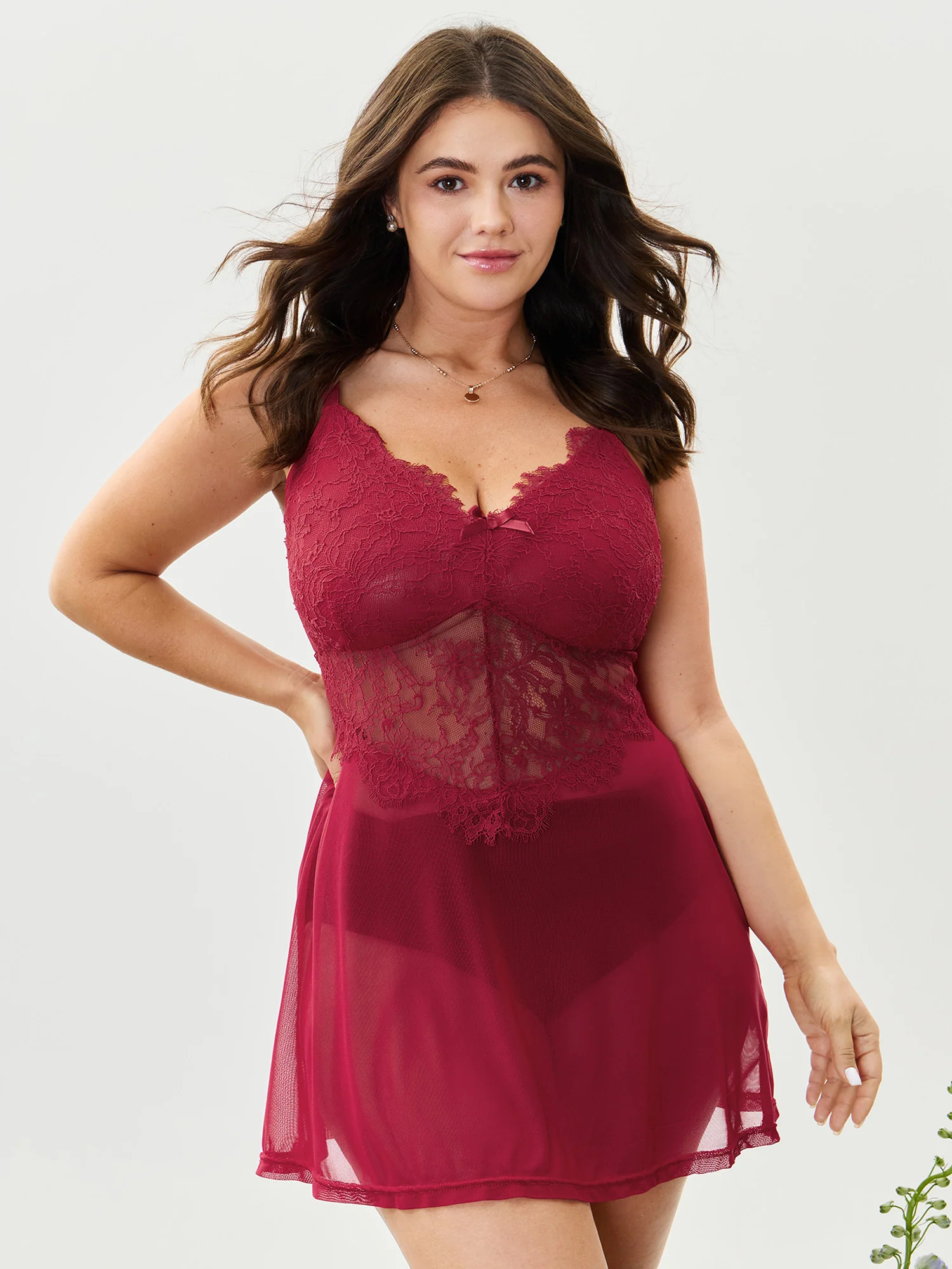 Flirty Lace Trim Sheer Sleep Dress | Bloomchic