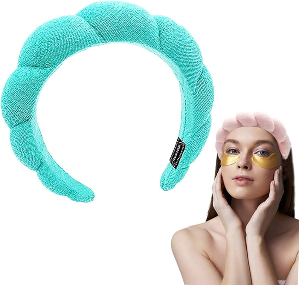 Mimi and Co Spa Headband for Women - Sponge & Terry Towel Cloth Fabric Head Band for Skincare, Fa... | Amazon (US)