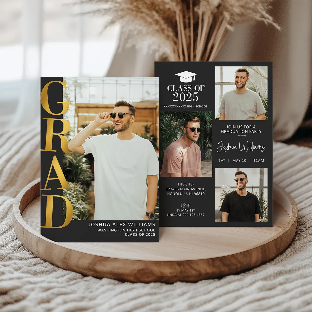 Editable 2025 Graduation Announcement Template Senior Announcement Graduation Invitation Gold Foi... | Etsy (US)