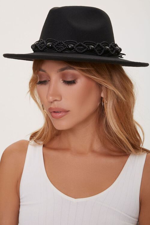 Beaded-Trim Felt Fedora | Forever 21 (US)