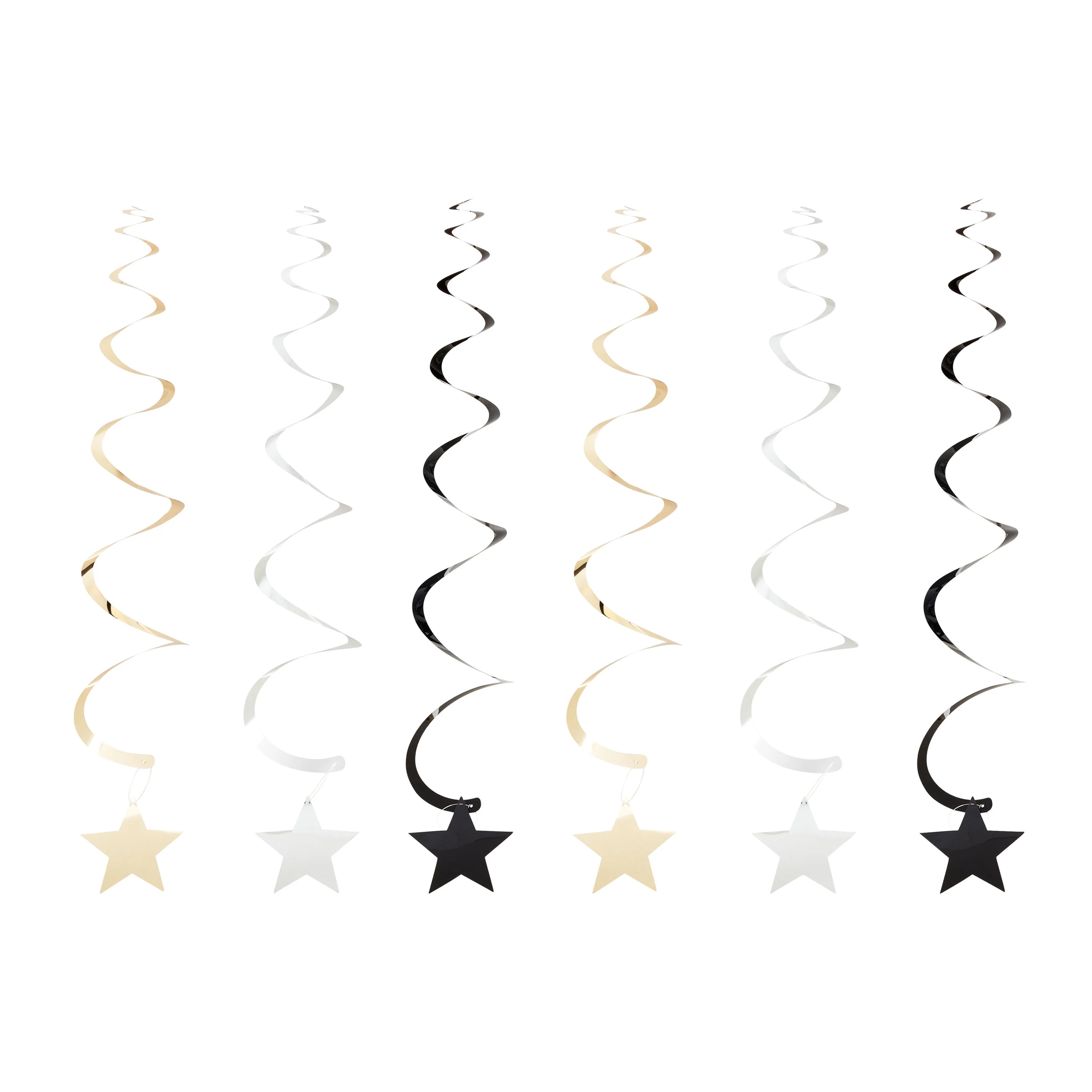 Black/Gold/Silver Star Dizzy Dangler Party Decorations, 6 Count, by Way To Celebrate | Walmart (US)