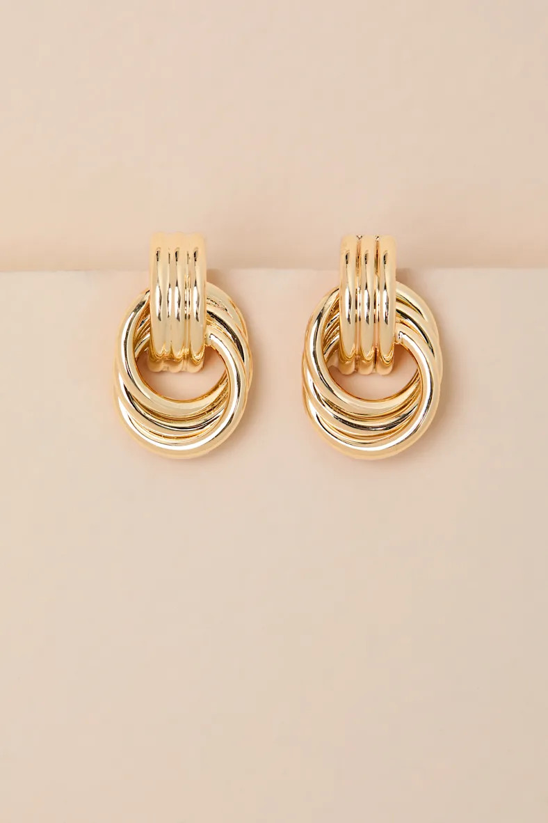 Julianne Gold Doorknocker Earrings | Lulus